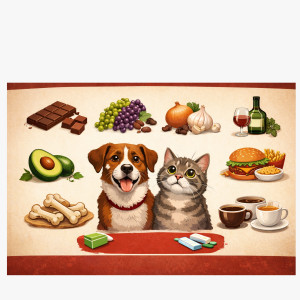 🛑 Aliments toxiques pour les animaux de compagnie
